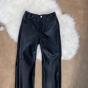 Straight leg leather Princess polly pants
